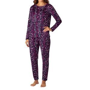 NWT Cuddl Duds Women's Printed Velour Jogger Holiday Pajama Set Star Super Soft